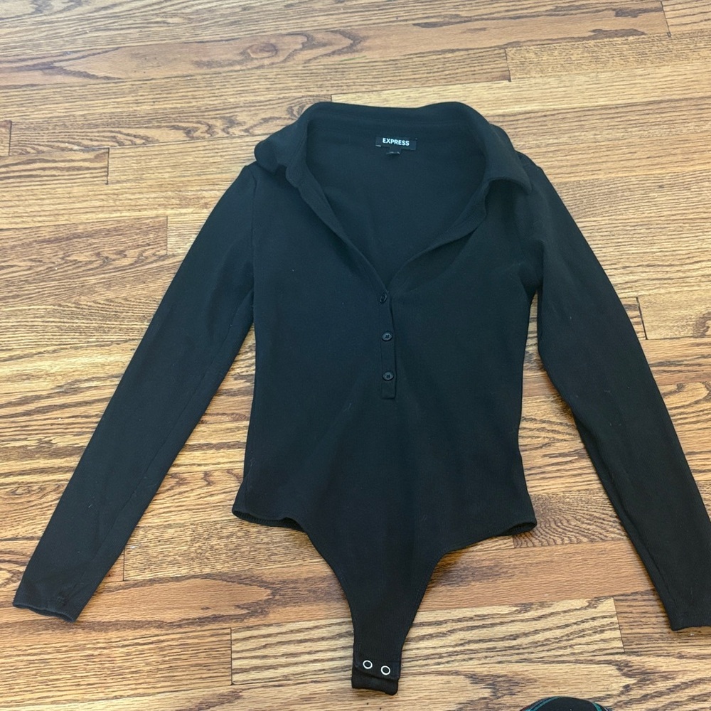 Collared Henley bodysuit